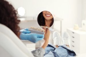 woman getting dental veneers
